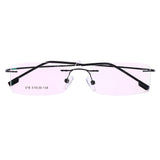 Maxbell Maxbell Metal Eyewear Half Rim Spectacles Rimless Reading Glasses Frameless Black