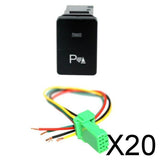 Maxbell 20x4-Pole Push Button Switch Blue LED for Parking Pattern for