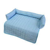 Maxbell Summer Cooling Dog Bed with Pillow Washable Cat Pad for Small Dogs Home Cats 70cmx70cmx15cm blue