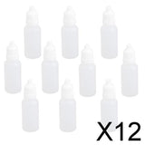 Maxbell 12x10x Empty Squeezable Dropper Bottle Screw Cap for Eye Drops Lab Liquid 15ml