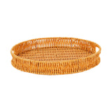 Maxbell Imitation Rattan Bread Basket Bread Serving Basket for Cabinets Forks Fruits 30x30x4cm