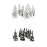 Maxbell 20pcs Model Trees w/ White Snow Railroad Park Garden Layout Winter Scenery HO N