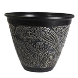 Decorative Plant Pot Resin Retro Plant Container for Office Courtyard Garden Black