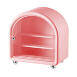 Maxbell Clear Display Case Cabinet for Figures Toys Desktop Household Party Showcase Pink