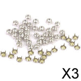 Maxbell 3xRound Rhinestone Studs Nailheads 8mm Clear