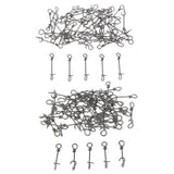 100pcs Stainless Steel Quick Lock Fishing Snap Clip Swivel Connectors