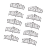 Maxbell 10x Garden Gate Model Miniature Versatile Sturdy White Scene Courtyard Fence Height 1.8 cm