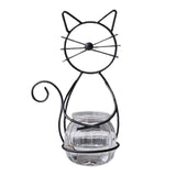 Maxbell Hydroponic Plant Vase with Cat Metal Holder for Home Bonsai Decor Desk Decor Black