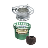 Maxbell Alcohol Furnace Aluminum Alloy Windproof Portable for Travel BBQ Backpacking Green