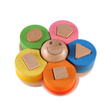 Maxbell Matching Puzzle Stacker Wood Shape Stacking Toy for Boy Girls Birthday Gifts style A