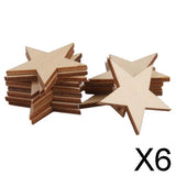 Maxbell 6x50/25/10pcs Wood Stars Craft Scrapbooking Embellishment 25pcs 50mm