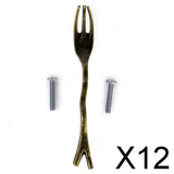 Maxbell 12xAntique Bronze Creative Fork Design Kitchen Cabinet Closet Drawer Pull Handle 76mm