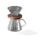 Maxbell Pour over Coffee Maker 600ml Portable Glass Dripper for Camping Kitchen Cafe gray