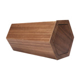 Maxbell Wooden Trash Can Compact Decorative Waste Basket for Office Bathroom Kitchen Walnut