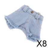 8xDenim Shorts for 1/6 Blythe Licca Doll Outfit Doll Clothes Accessories Blue