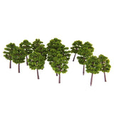 Maxbell 3xPlastic Model Trees Train Railroad Scenery 1:250 40pcs Deep Green