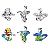 Maxbell 6x Crochet Rings for Fingers Knitting Loop Rings DIY for Adult Women Grandma