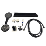 Maxbell Double Shower Heads for Couples Handheld Showerhead for Valentine's Day Home Black