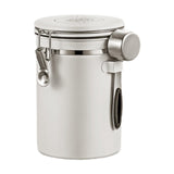 Maxbell Coffee Canister Utensils Airtight Storage Tank for Nuts Loose Leaf Tea Salts 1.8L White