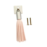 PU Leather Tassel Drawer Pulls Zinc Alloy for Cupboard Desk Cabinet Pink