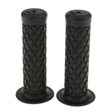 Maxbell Maxbell 2pcs Vintage Rubber Motorcycle Handlebars Grips 7/8 22mm Universal Black