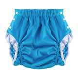 Maxbell Reusable Adult Cloth Diaper Washable Anti Side Leak for Seniors Multipurpose Blue XXL