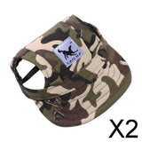 Maxbell 2xDog Baseball Hat Pet Kitten Canvas Sport Sunbonnet Hat Camouflage S
