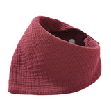 Baby Bib Skin Friendly Triangle Absorbent Burp for Boys Girls Newborn Infant Dark Red
