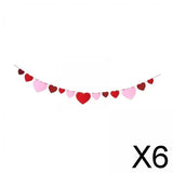 Maxbell 6xHeart Banner Gift DIY Valentine's Day Decor for Birthday Valentines Day Home Style B