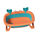 Maxbell Folding Baby Bath Tub Lovely Baby Shower Basin for Baby Shower Gift Bathroom Orange
