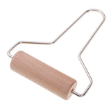Maxbell 1 Pack Stainless Steel Handle Wooden Roller Clay Tool Non-Stick Baking Roller for Pottery Sculpture Tool (Length 20cm) - Aladdin Shoppers