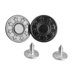 Maxbell 4x50 Set NO-SEW Metal Star Pattern Tack Snap Jeans Buttons Black 17mm
