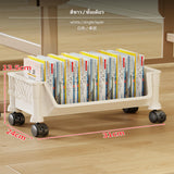 Maxbell Large Capacity Rolling Storage Bin, Multi-Functional Book Organizer with casters, Under Desk Book Storage Box, Student Classroom & Home Use Plastic Shelf, Mobile Compartment storage container White Single Layer