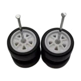 2x 1/64 RC Car Wheels and Tires Sturdy Direct Replaces Spare Parts Accessory White