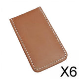 Maxbell 6xMagnetic Money Clip Dollar Cash Clamp Card Holder Wallet Brown_80x46x8mm
