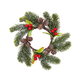 Christmas Candle Ring Wreath Supplies Pillar Candle Ring for Dinner Bar Cafe