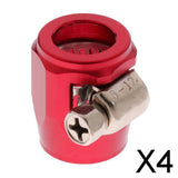 Maxbell 4xAN6 Car Fuel Oil Water Hose Pipe End Finisher Clamp Clip Aluminium Red