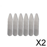 Maxbell 2xCollar Stays Metal Wrinkle Proof Non Slip for Unisex Work Uniform Wedding 50mmx10mmx0.8mm