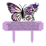 Maxbell Memorial Grave Marker Graveside Memorial Plaque Sign for Lawn Patio Festival Purple