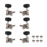 Maxbell 6Pcs String Tuning Pegs Machine Heads for Acoustic Guitars Parts Replacement Black Single Hole