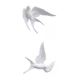 Maxbell 2pcs Nordic Resin Swallows Birds Wall Decor Garden Living Room Ornament