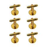 Maxbell 6 x Round Blank Setting Base Pad Cuff Links DIY Wedding Formal Cufflink Gold - Aladdin Shoppers