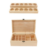 2pcs Handmade Wood Essential Oil Display Storage Carrying Case Box Stand Set