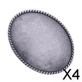 Maxbell 4xWestern Cowboy Buckles for 38mm Belt DIY Replacement Silver