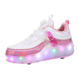 Maxbell Kids Roller Skate Shoes Gift Sneakers with 2 Wheeled for Park Running Outdoor 22cm