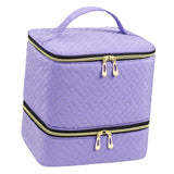 Nail Polish Organizer Bag Sturdy Double Layer for Nail Polish Manicure Tools violet