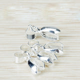 Maxbell 2x 20 Silver Plated Charm Pendant Pinch Clip Bail Connector DIY Findings 2 Sizes