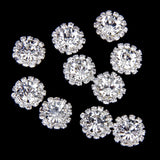 Maxbell 20Pcs Rhinestone Embellishments Flatback Silver Jewelry Crystal Button