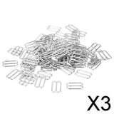 Maxbell 3x100pcs Metal Bra Strap Adjuster Slider/ Hooks Lingerie Sewing 14mm 8 Shape