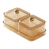 Maxbell Dried Fruit Plate Divided Serving Platter for Living Room Dining Room Snacks yellow 2 grids